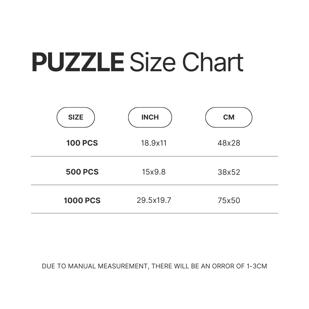 Puzzle Size Chart - South Park Merch