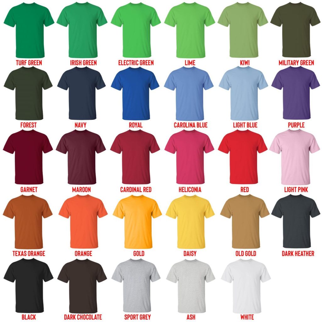 t shirt color chart - South Park Merch